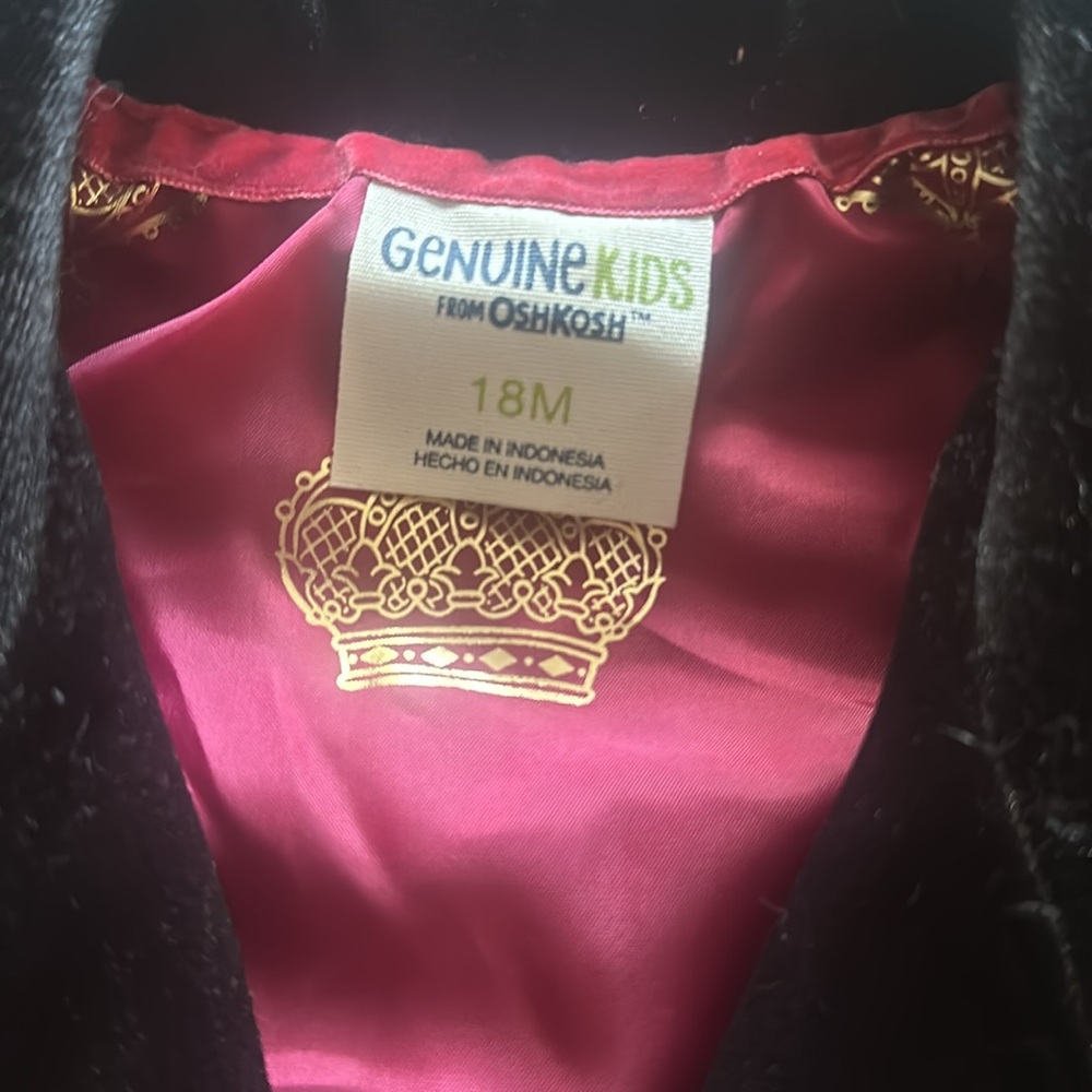 Black suede with gold zipper baby girl jacket - Picture 4 of 4